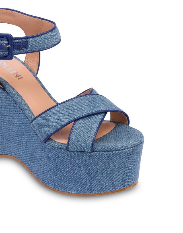 Sandalen aus Denim mit Keilabsatz Capri Photo 4