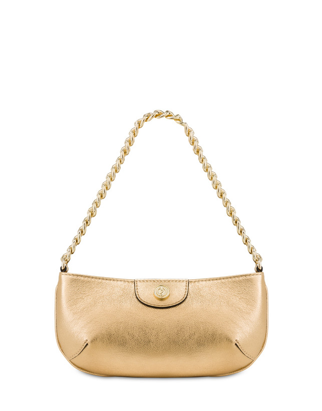 Pollini Pochette Mail In Vitello Laminato Oro