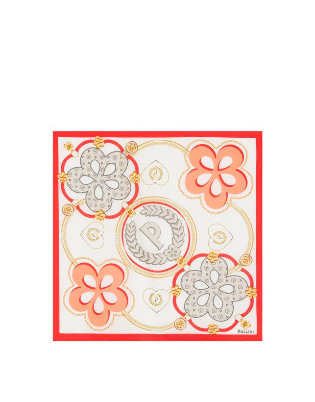 Silk scarf with Macro Symbols print Photo 2