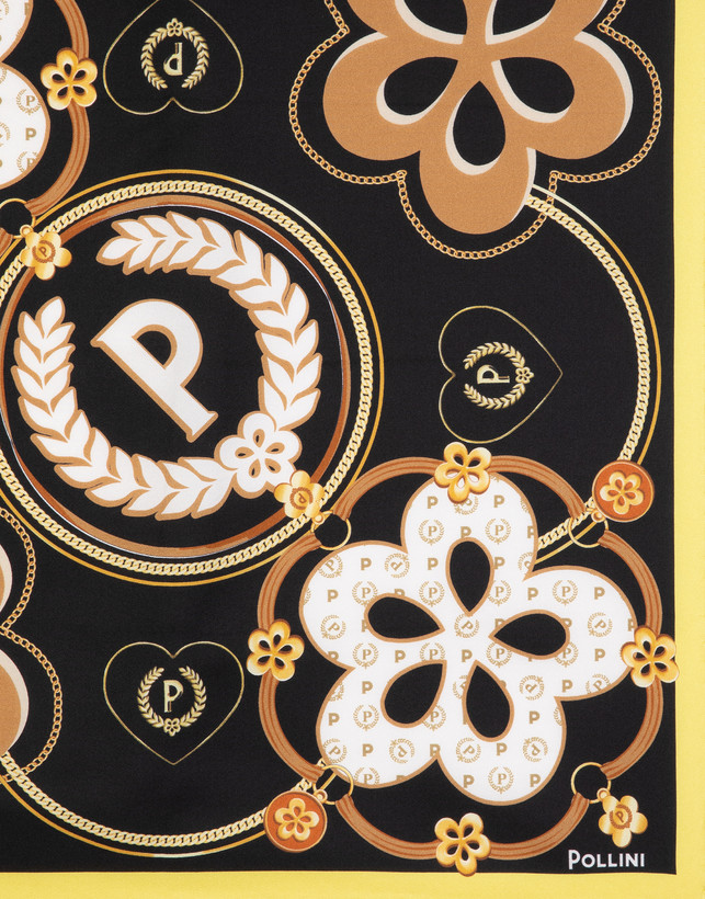 Silk scarf with Macro Symbols print Photo 3