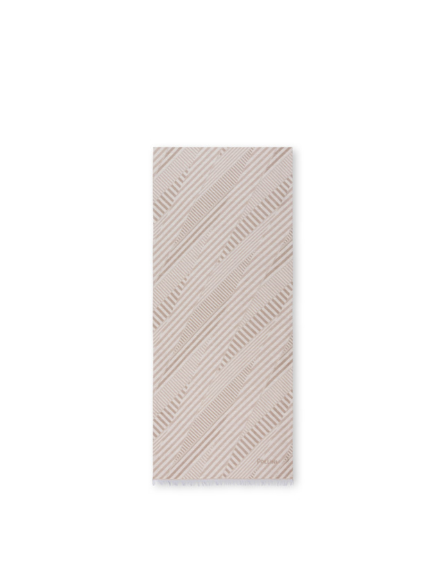 Sciarpa in misto cotone con stampa Stripes Photo 1