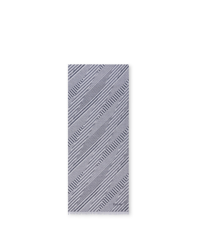 Sciarpa in misto cotone con stampa Stripes Photo 1