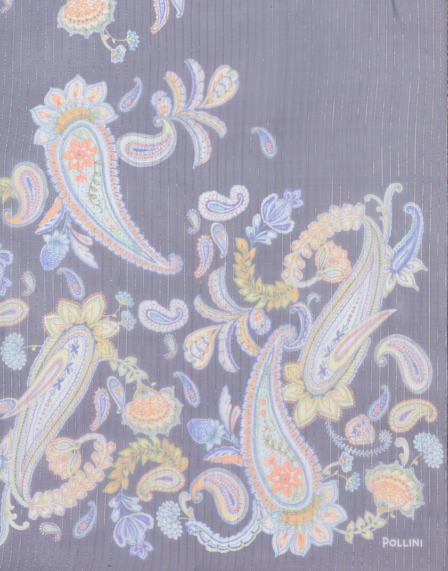 Silk blend scarf with Paisley print Photo 3