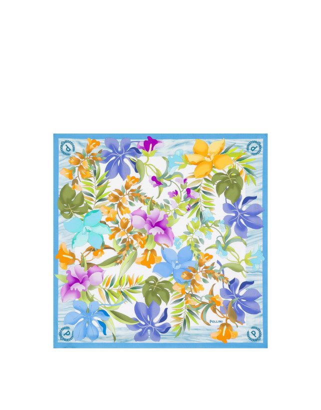 Silk scarf with flower print Photo 2