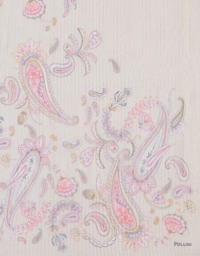 Silk blend scarf with Paisley print Photo 3