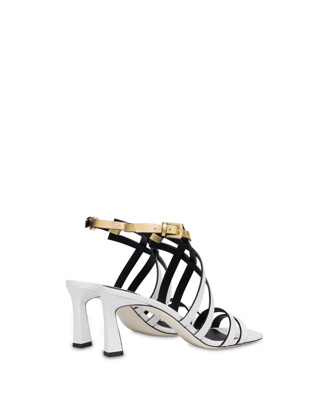 Incontri sandals in calfskin and patent nappa
