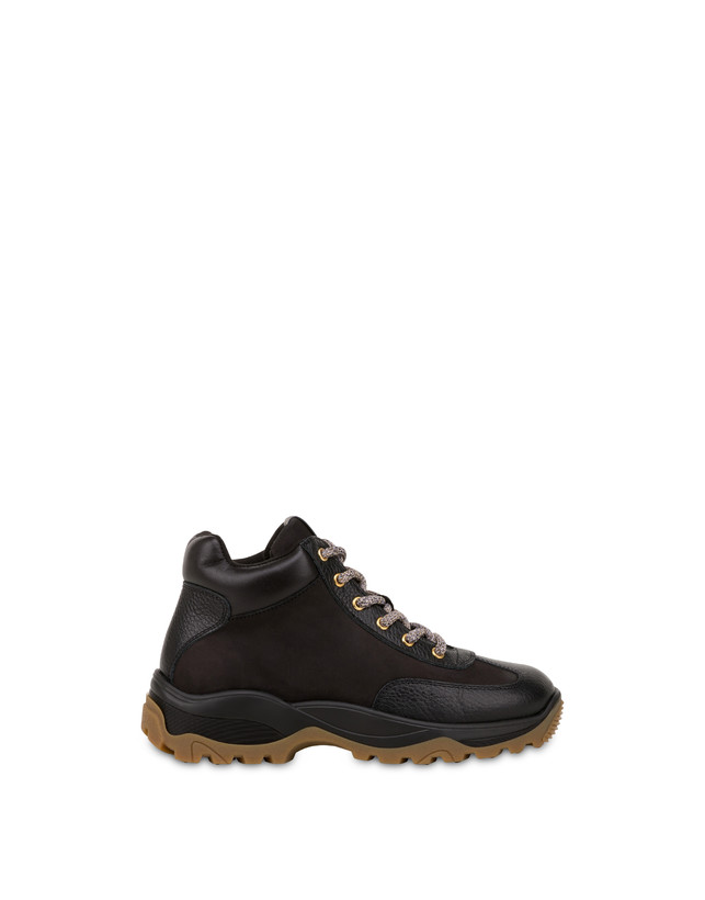 Ice Cracker Walking Boots In Nubuck And Calfskin Black black Pollini