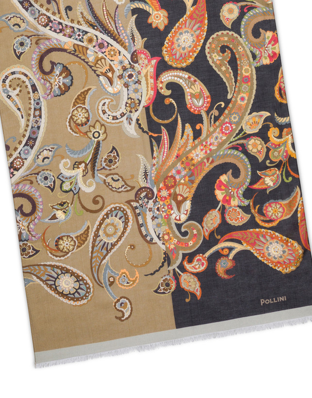 Modal-blend scarf featuring a Paisley print Photo 3