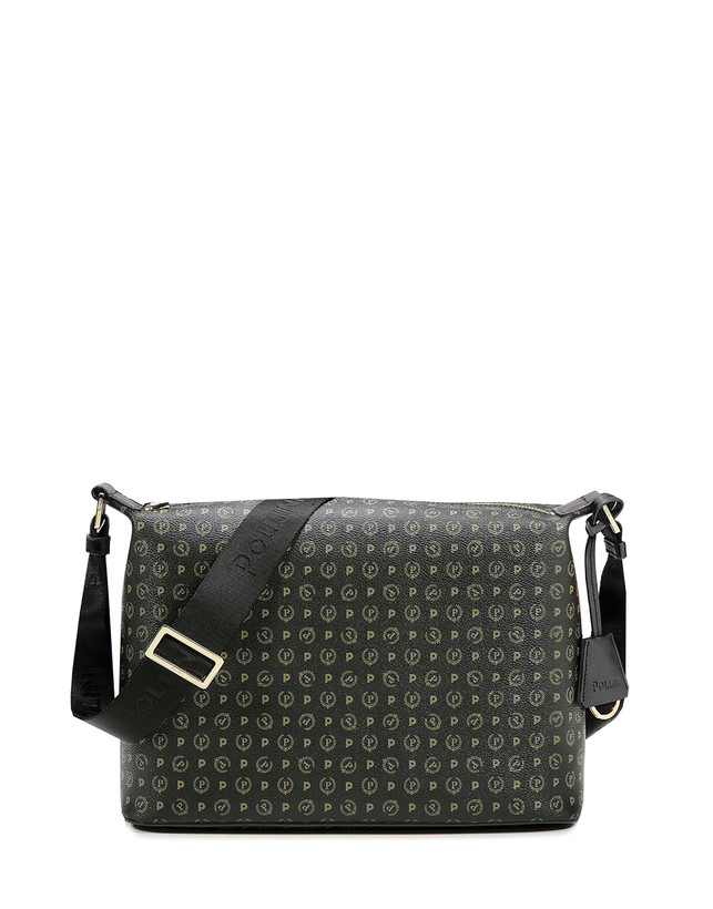 Pollini Borsa Hobo Heritage Logo Classic Nero/nero