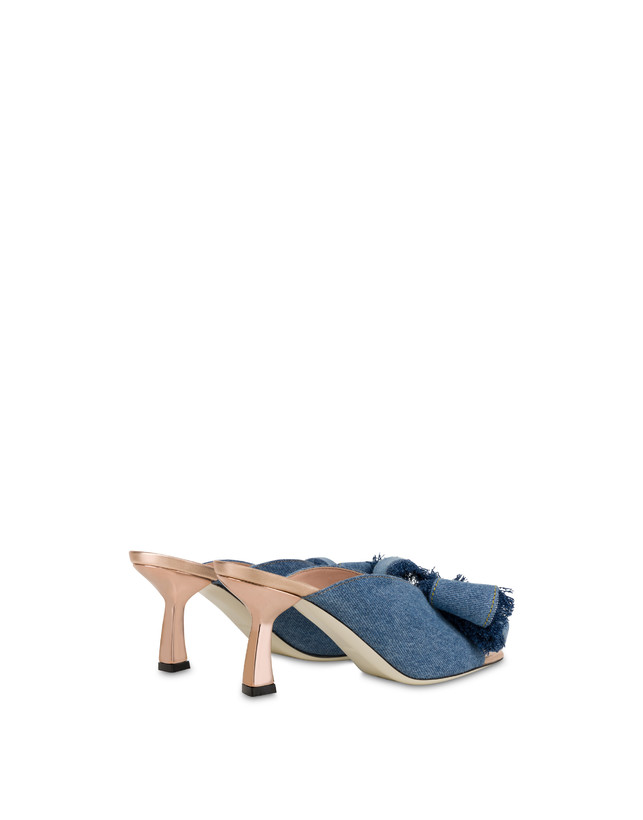 Pantoletten mit Absatz Denim Ribbon Bow Photo 3