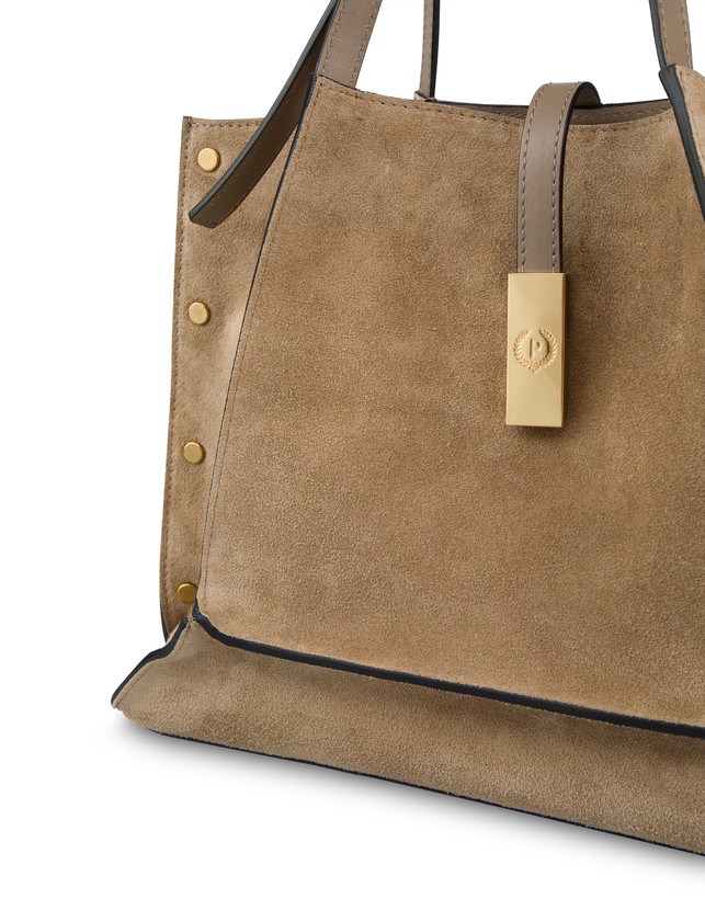 Austin Small Double Handle Bag in Split Leather Photo 4