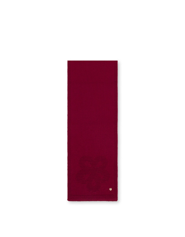 Sciarpa in misto lana con fiore jacquard ton sur ton Photo 1