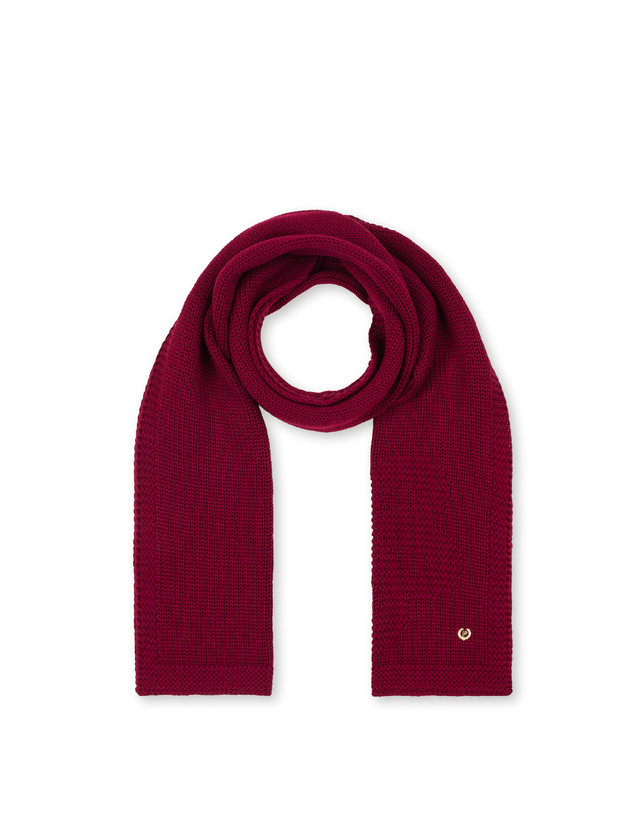 Sciarpa in misto lana con fiore jacquard ton sur ton Photo 2
