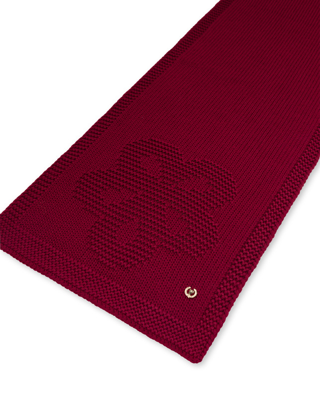 Sciarpa in misto lana con fiore jacquard ton sur ton Photo 3