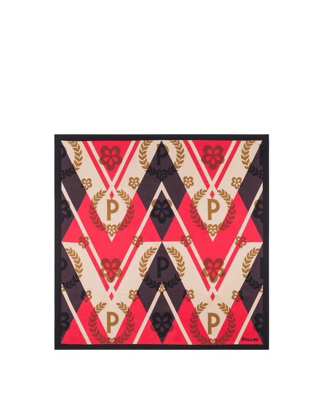 Foulard in seta con motivo Chevron Photo 1
