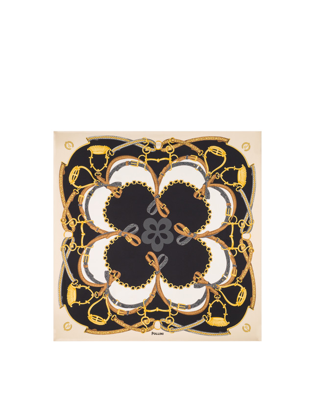 Foulard in seta con stampa cinghie e staffe Photo 1