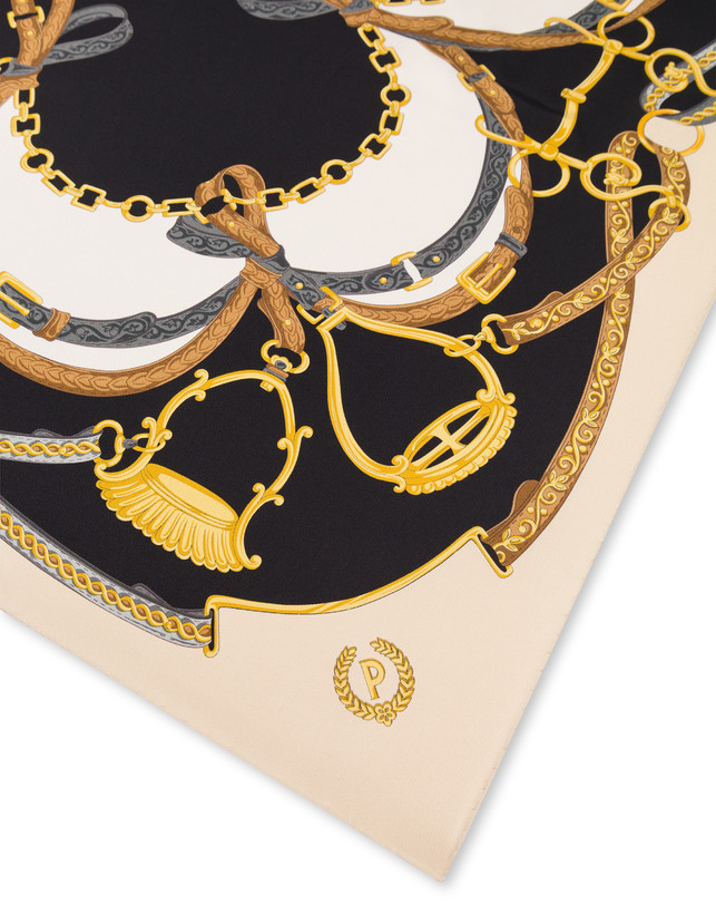 Foulard in seta con stampa cinghie e staffe Photo 3