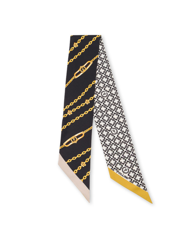 Bandana in seta con doppia stampa decorativa. Photo 1