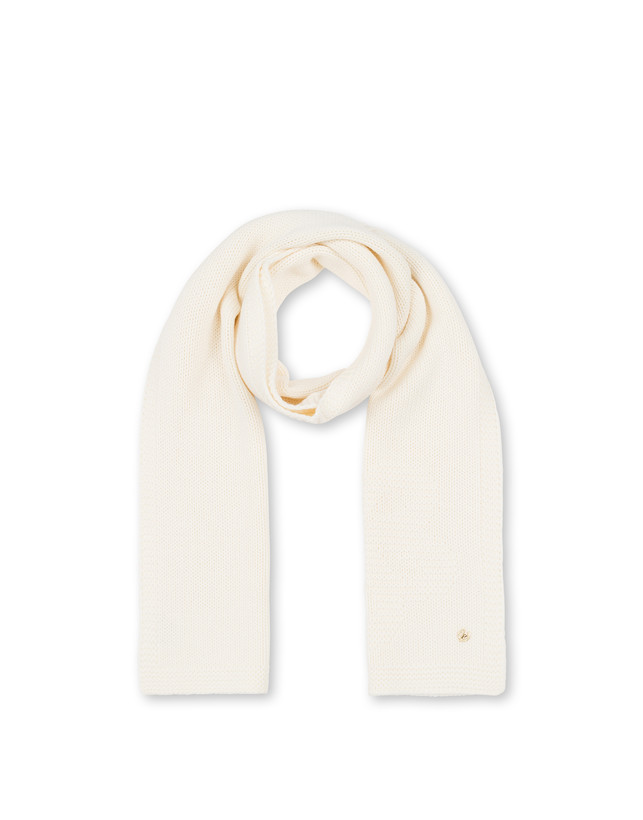 Sciarpa in misto lana con fiore jacquard ton sur ton Photo 2
