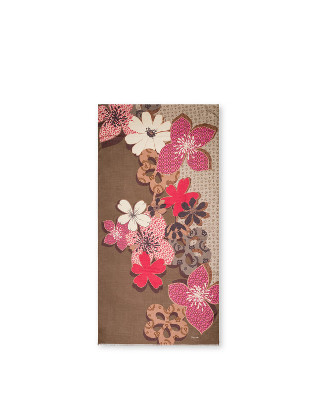 Sciarpa in modal con stampa fiori Photo 1