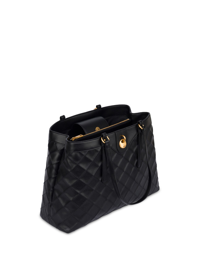 Double Handle Drop Bag in Matelassé (Quilted) Faux Leather Photo 3