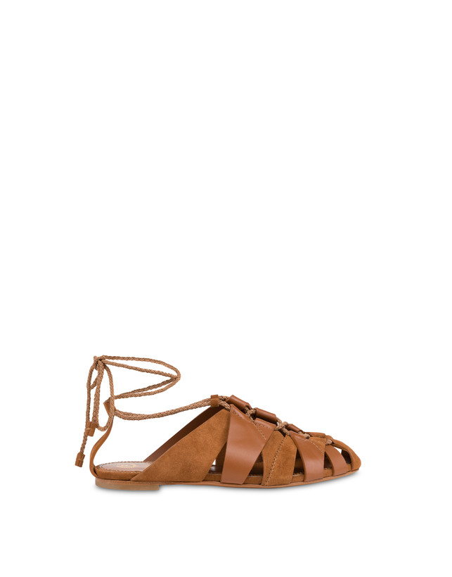 Flat Wave Sandal in Split Leather Photo 1
