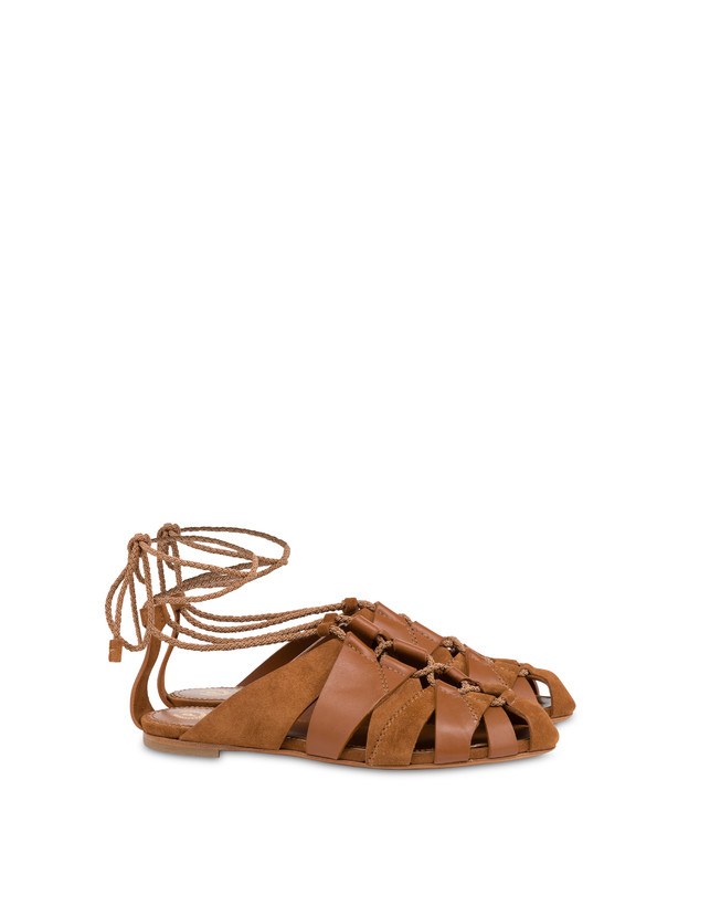 Flat Wave Sandal in Split Leather Photo 2