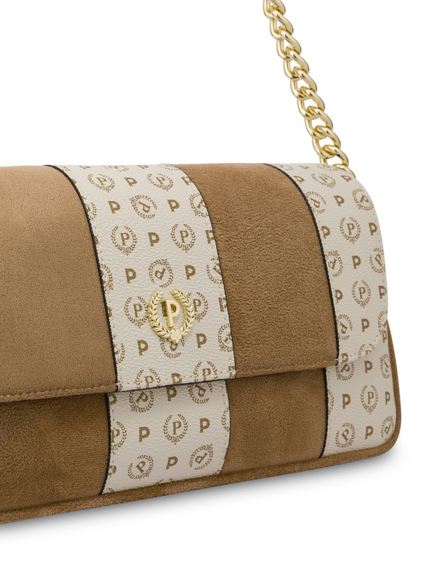 Interplay Shoulder Bag in Suede Fabric and Heritage PVC Photo 4