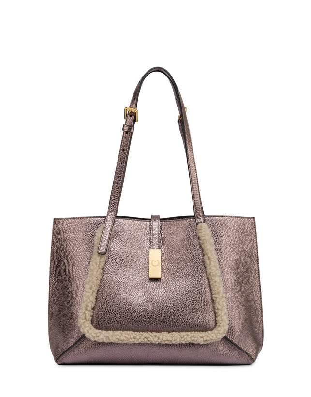 Austin Small Shopping-Tasche aus Kalbsleder und Lammfell Photo 1