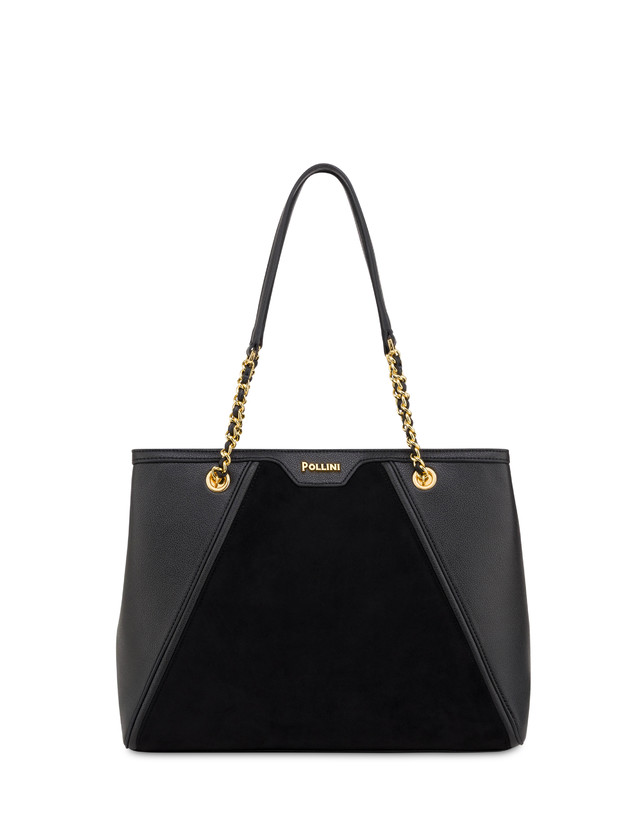 Shopping bag Frame in mini grained pu e fabric suede Photo 1