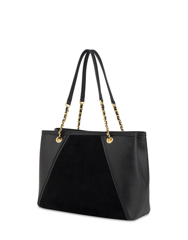 Shopping bag Frame in mini grained pu e fabric suede Photo 2