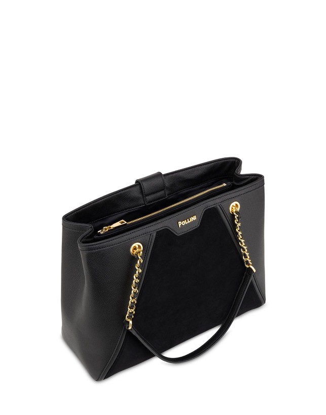 Shopping bag Frame in mini grained pu e fabric suede Photo 3