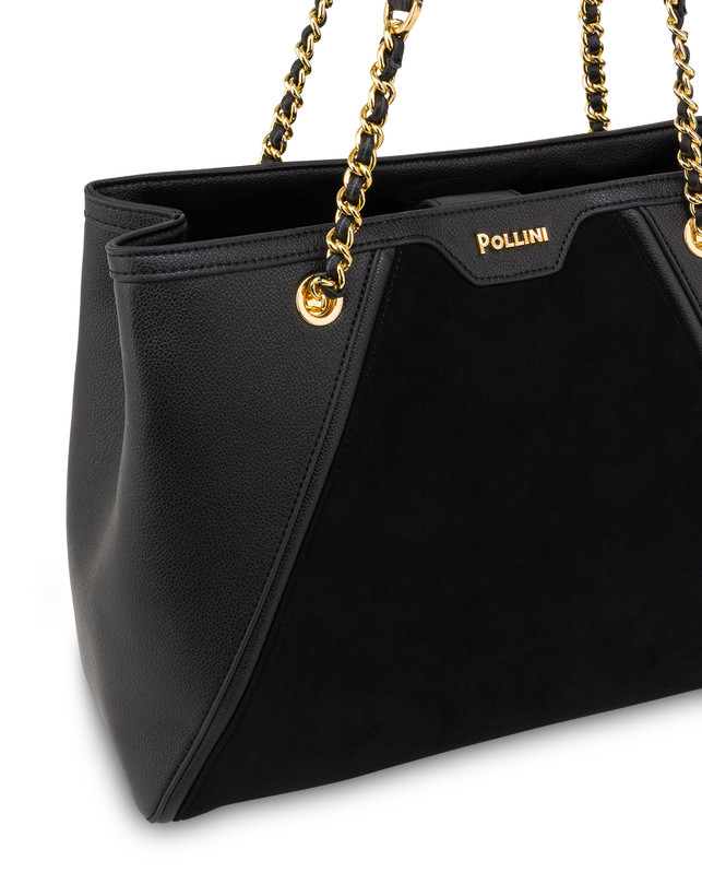 Shopping bag Frame in mini grained pu e fabric suede Photo 4