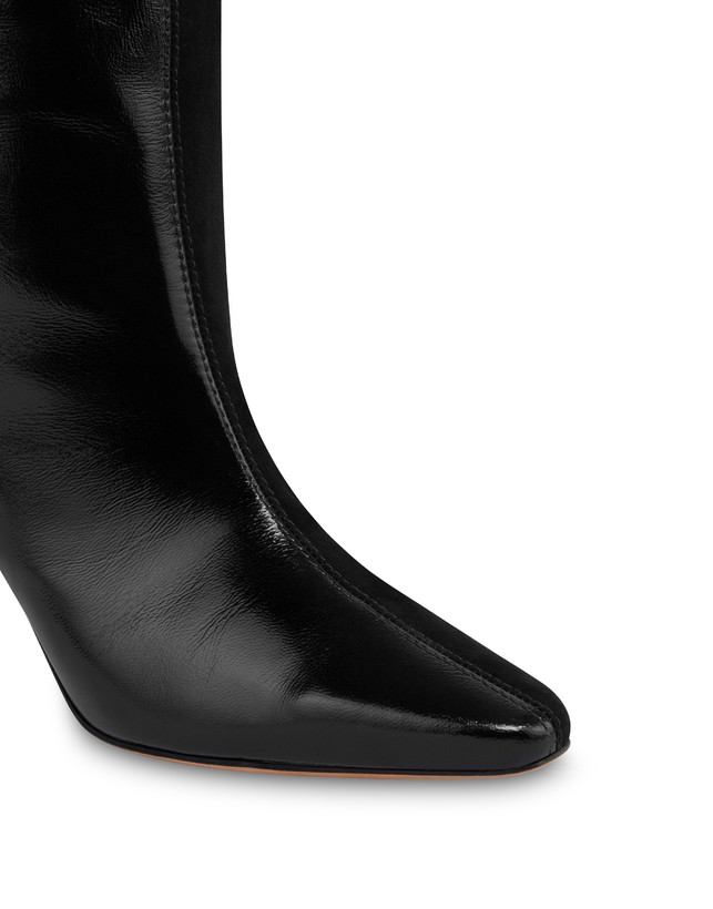 Muse-Overknee-Stiefel aus Lackleder und Wildleder Photo 4