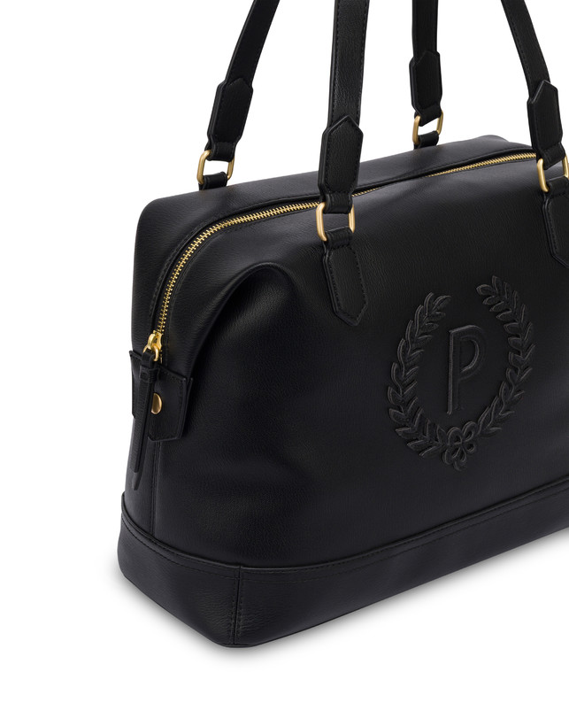 Barrel Bag Crown in Grained Pu Photo 4