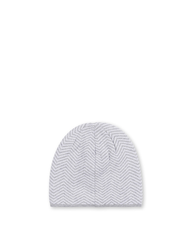Weiche Mütze aus Wollmischung mit Chevron-Druck Photo 2