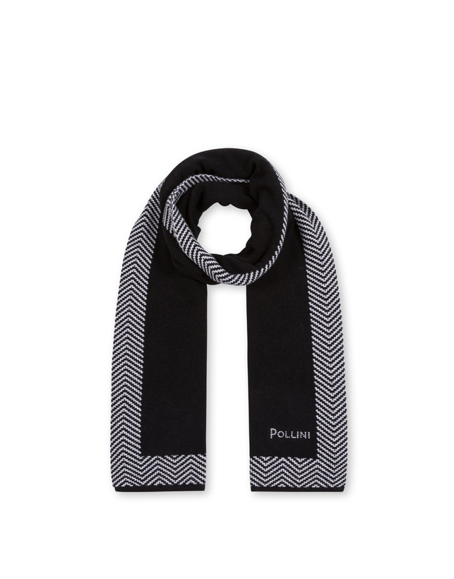 Schal aus Wollmischung mit Chevron-Druck Photo 2