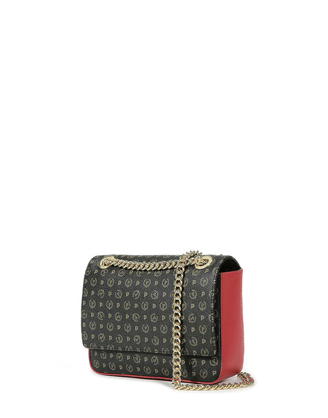 Borsa A Spalla Con Catena Heritage Logo Classic Nero/lacca