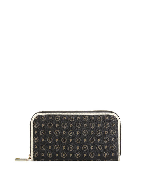 Portafoglio zip around Heritage Logo Classic NERO/AVORIO