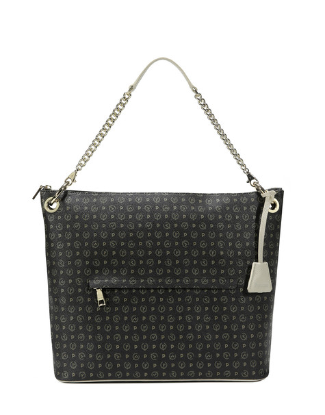 Borsa shopping con catena Heritage Logo Classic NERO/AVORIO