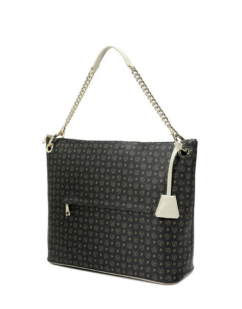 Borsa shopping con catena Heritage Logo Classic NERO/AVORIO