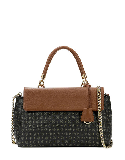 Borsa a mano con catena Heritage Logo Classic NERO/MARRONE