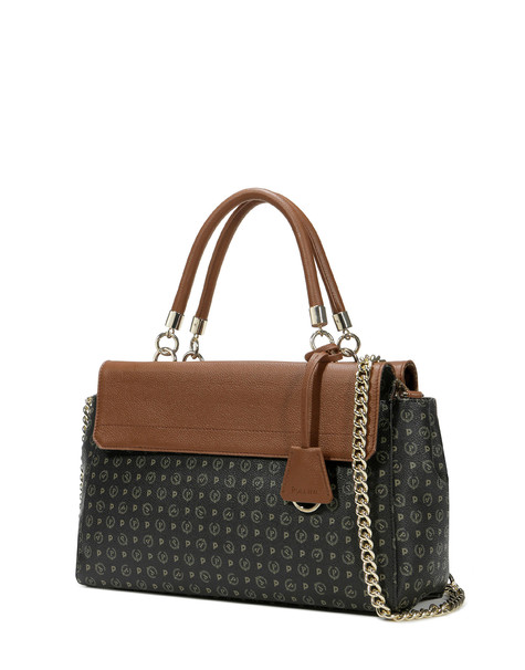Borsa a mano con catena Heritage Logo Classic NERO/MARRONE