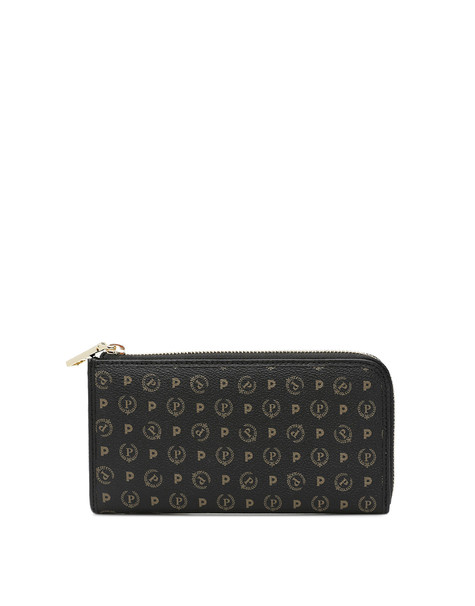 Portafoglio con zip Heritage Logo Classic NERO/NERO
