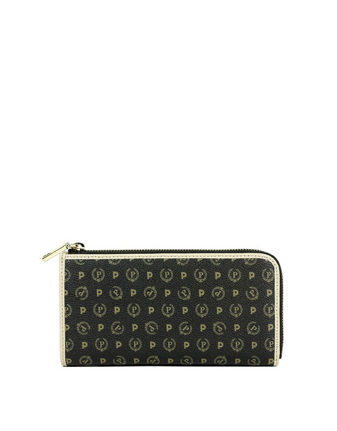 Portafoglio con zip Heritage Logo Classic NERO/AVORIO