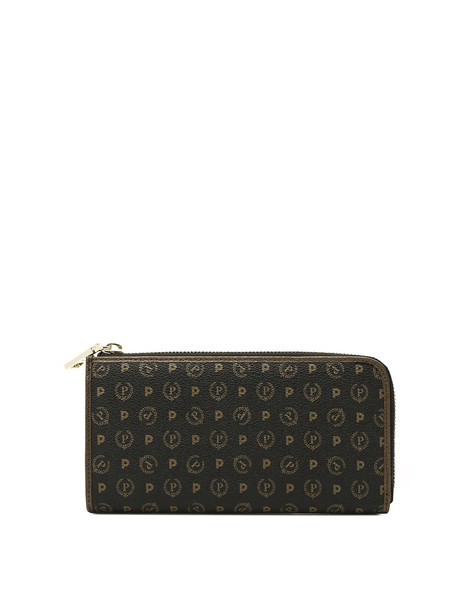 Portafoglio con zip Heritage Logo Classic NERO/BRONZO