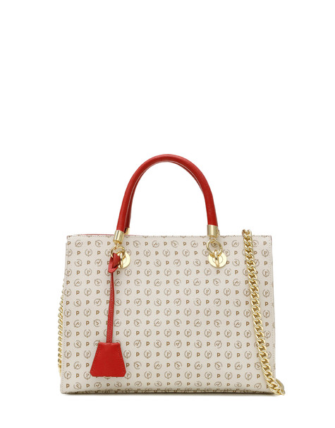 BORSA A SPALLA IVORY/LAKY RED