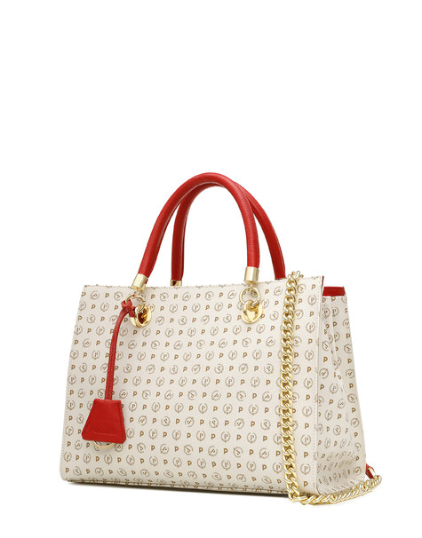 BORSA A SPALLA IVORY/LAKY RED