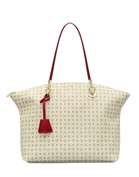 BORSA A SPALLA IVORY/LAKY RED