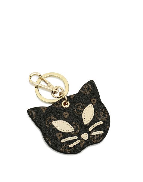 Portachiavi Cat Heritage Logo Classic NERO/AVORIO